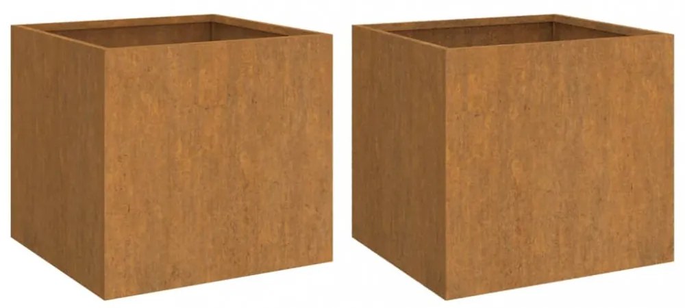 2 db corten acél növénytartó 42x40x39 cm