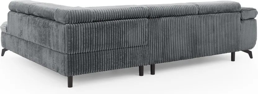 Szürke kordbársony sarokkanapé (jobb oldali-L alakú) Marbeya – Ropez