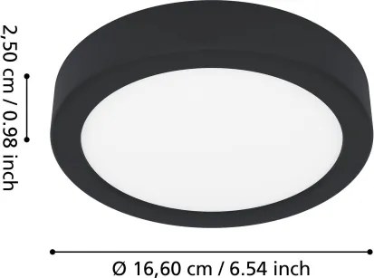 Eglo 901324 - Fürdőszobai LED mennyezeti lámpatest FUEVA LED/7,5W/230V Ø16,6cm IP44 fekete