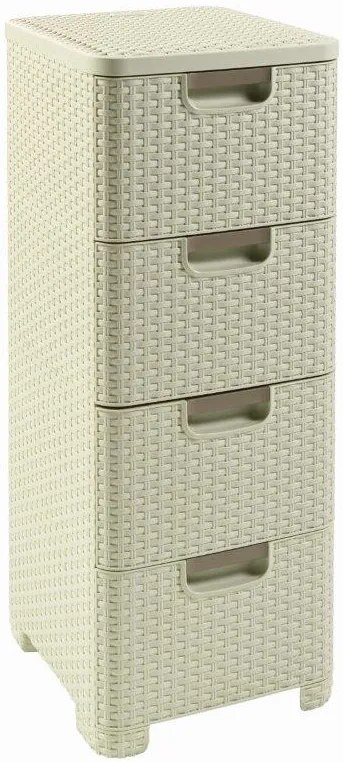 Curver Style 4x14L fiókos polc, fehér