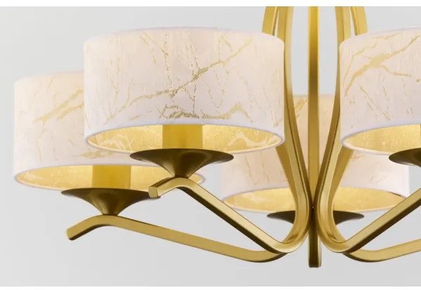 Jupiter 2110 - Rudas csillár KASZMIR 5xE27/15W/230V fehér/arany/márványmintás