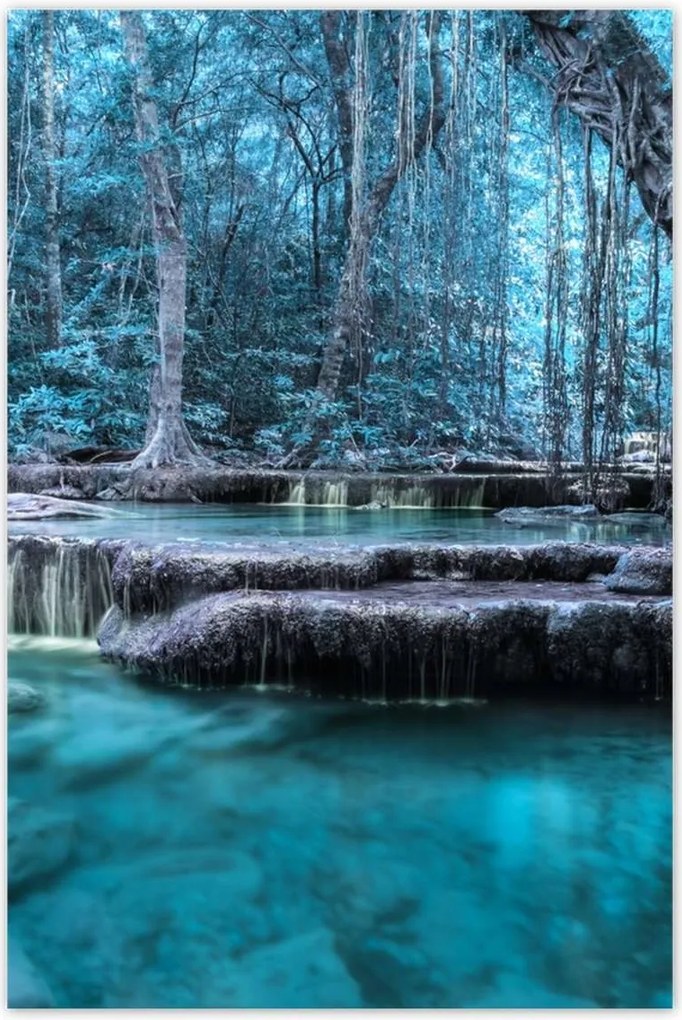 Poszterek 80x120 Erawan Kék vízesés