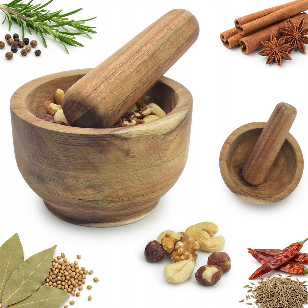 Akácfa Konyhai Mozsár Fűszerekhez És Gyógynövényekhez