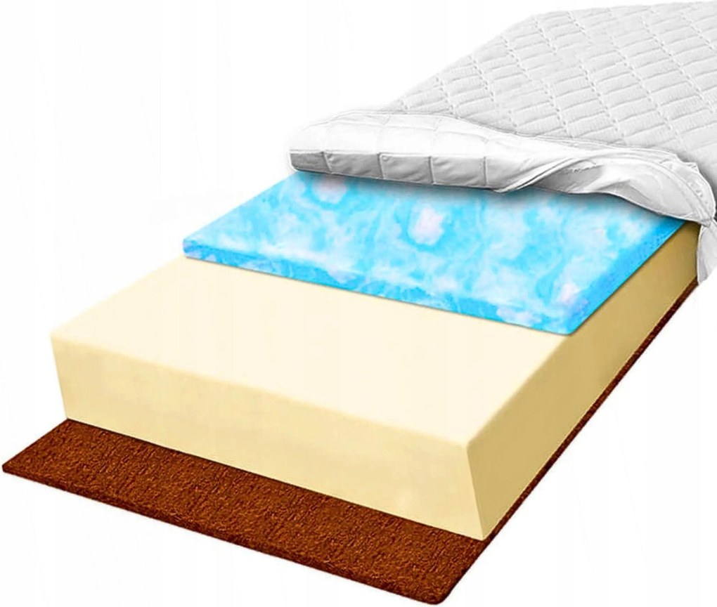 H2 H4 Habszivacs matrac 120x180 kókusz puha 29cm keményített habszivacs