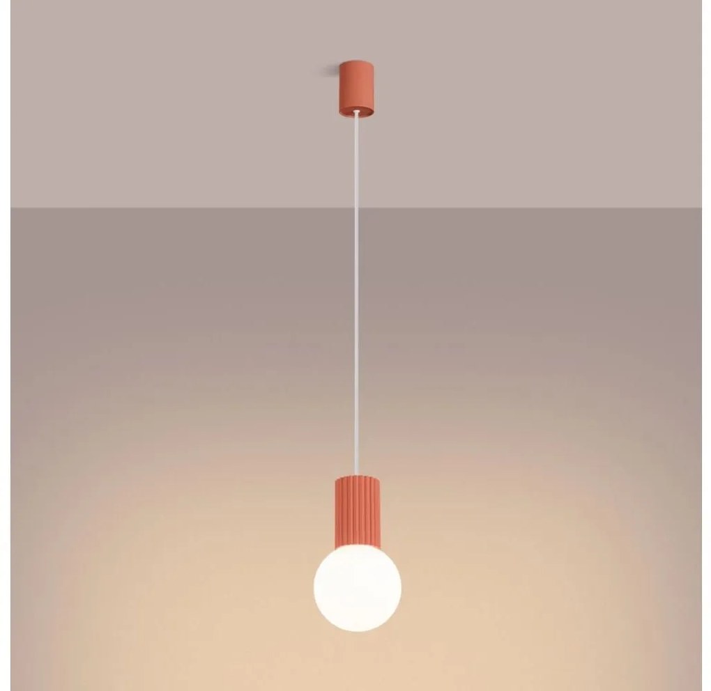 Sollux SL.1754 - Csillár zsinóron HALO 1xG9/8W/230V átm. 12 cm rózsaszín