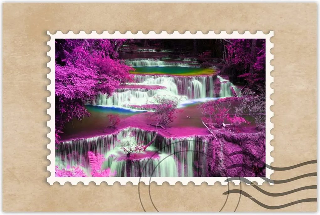 Poszterek 60x40 Lila vízesés