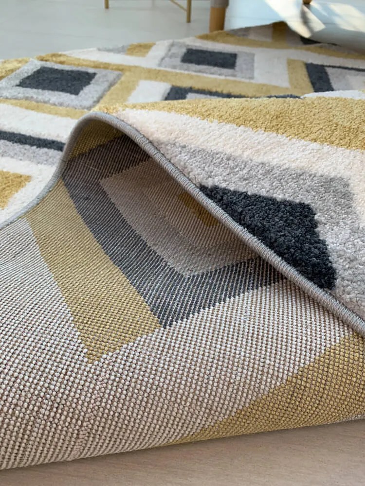 Franco 2404 yellow-gray-blue (sárga-szürke-kék) szőnyeg60x110cm