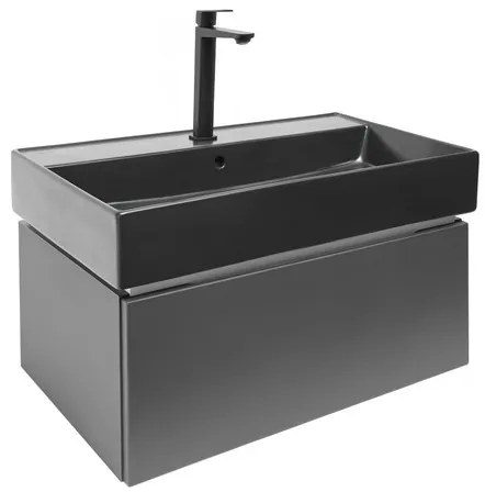SAT Feel Fürdőszobaszekrény mosdóval 80x30x46 cm antracit SATFEEL80ANTU3B