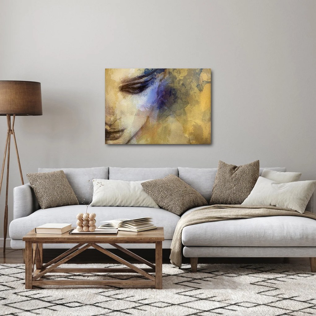 Kép - női portré, rajz (70x50 cm)
