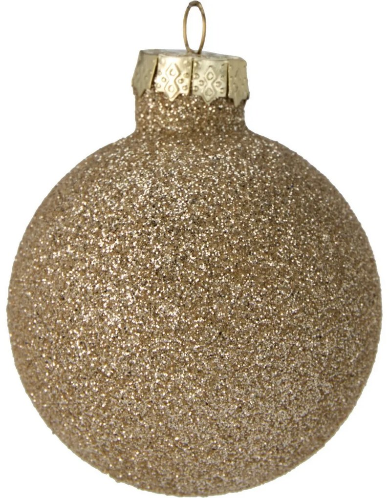 16 darabos karácsonyi díszkészlet Crystal Harmony, kávé, átmérő 6 cm, üveg