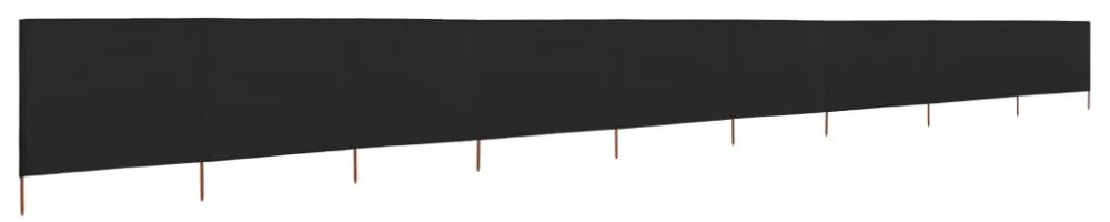 fekete 9 paneles szövet szélfogó 1200 x 120 cm