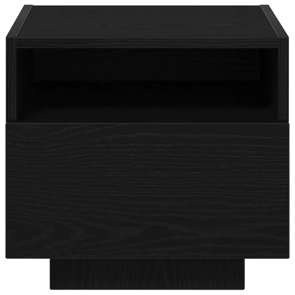 Éjjeli szekrények LED világítással 2 db Fekete tölgy 40x39x37 cm