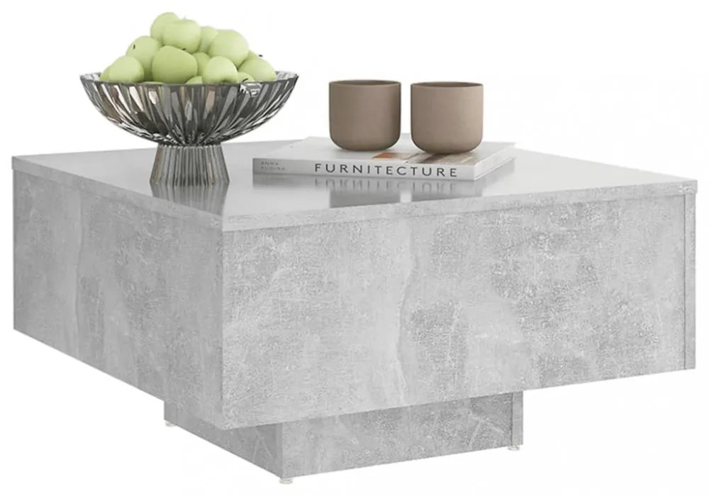betonszürke szerelt fa dohányzóasztal 60 x 60 x 31,5 cm