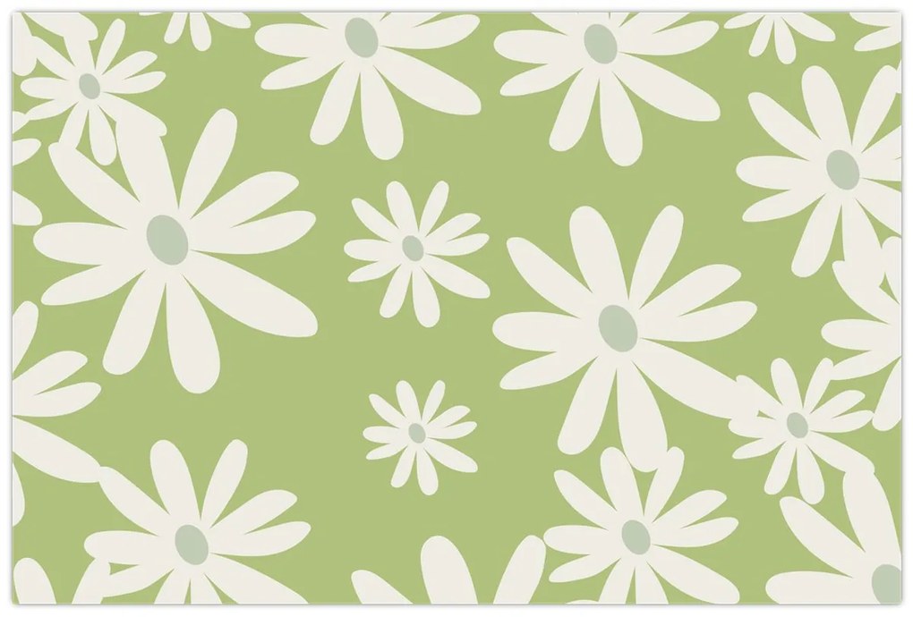 Kép - Hippik, zöld virágok N⁰1 (90x60 cm)