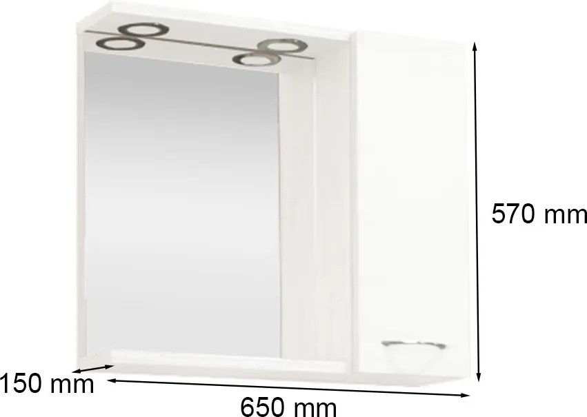 Ruben 65 fürdőszoba bútor felsőszekrény Sonoma tölgy