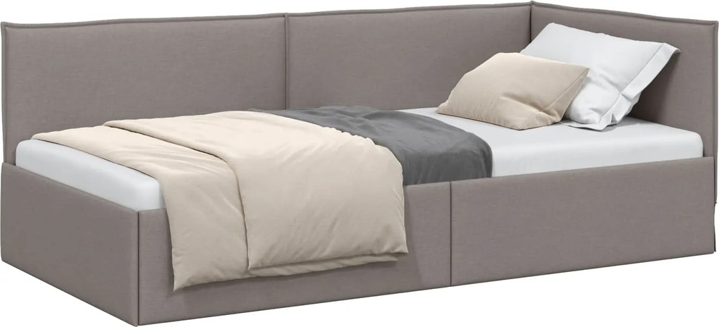 vidaXL Sarokágy keret fejtámlával Tópszínű 80 x 200 cm szövet