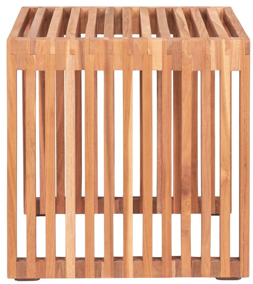 Pego kisasztal, teak fa, natúr, 40x40x40 cm