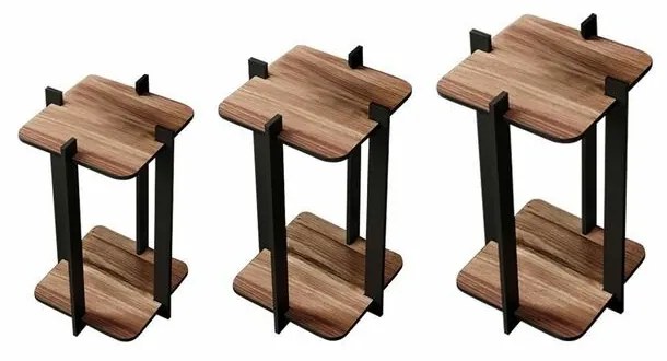 Virágállvány Flower Desk Square - Walnut