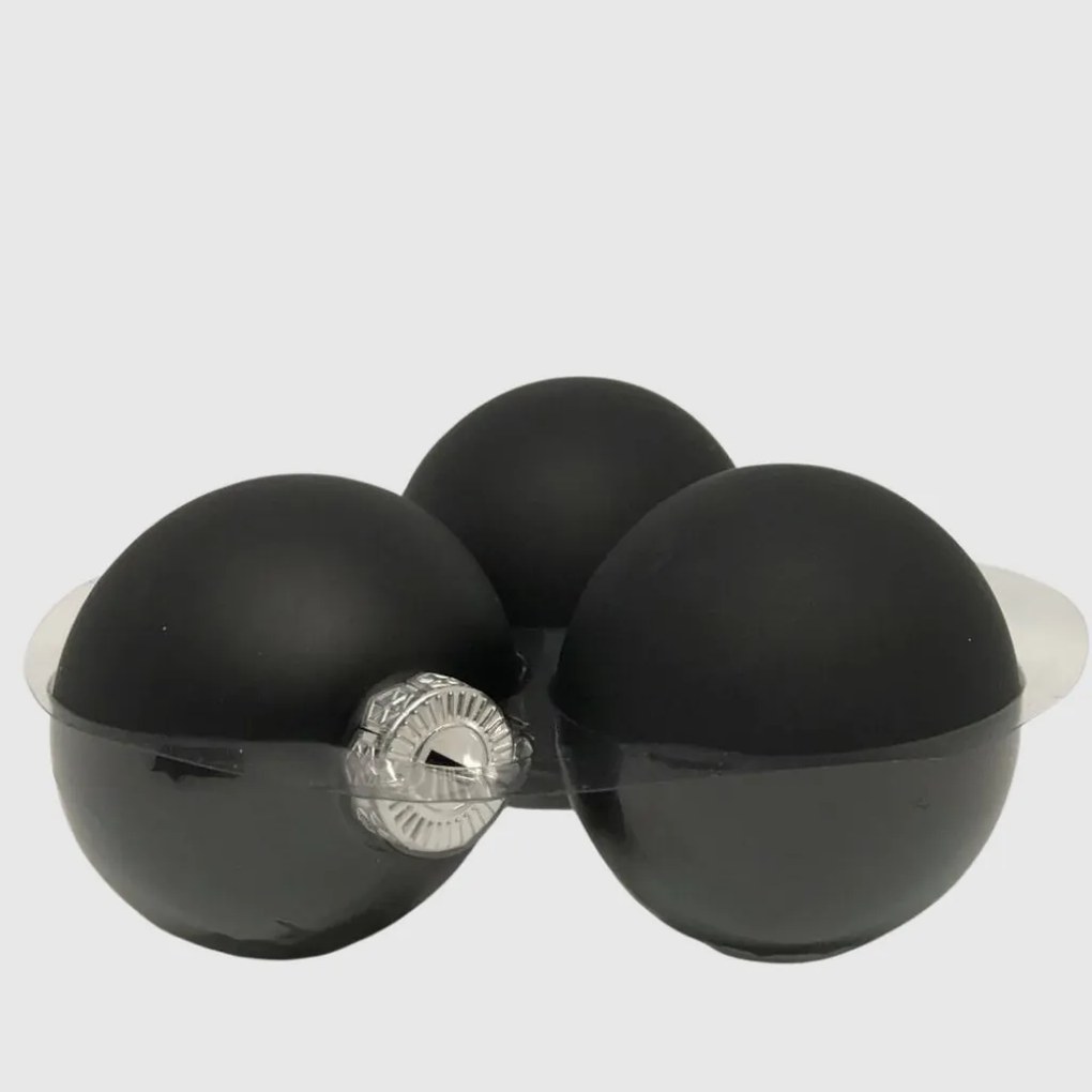 Black üveg karácsonyi gömb szett 12*6cm fekete