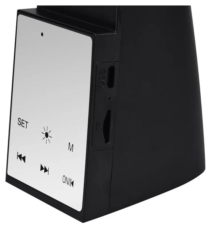 Matt fekete LED asztali lámpa időzítő funkcióval (magasság 45 cm) Linus – Trio