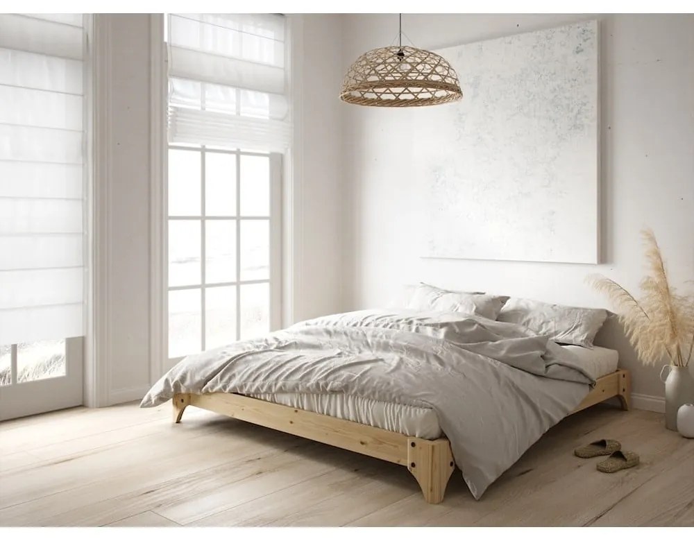 Borovi fenyő franciaágy ágyráccsal 140x200 cm Elan – Karup Design