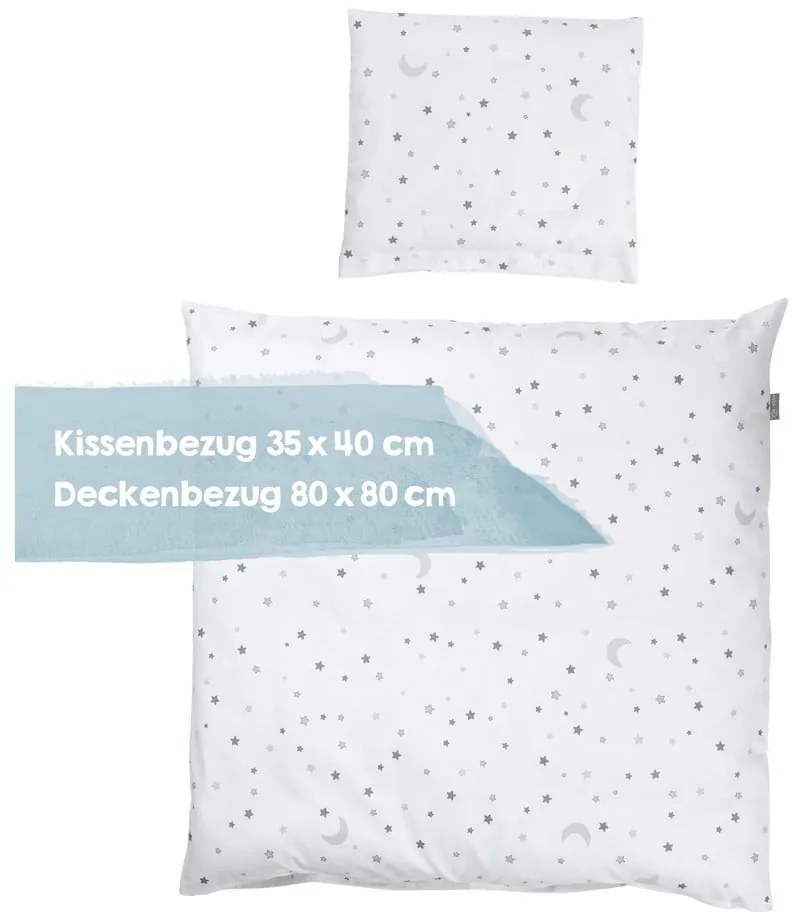 Fehér pamut gyerek ágyneműhuzat babaágyhoz 80x80 cm Sternenzauber – Roba