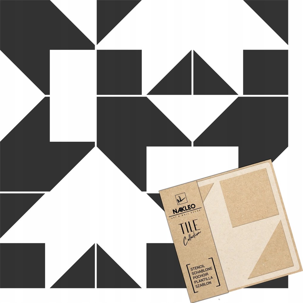 Festősablon Csempe Csempék Többször felhasználható 10x10cm Minta Geometria Aveiro