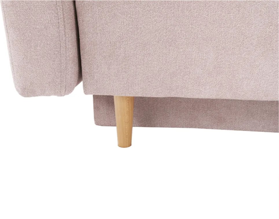 Szófa kinyitható, öregrózsaszín anyag Queens, AURELIA