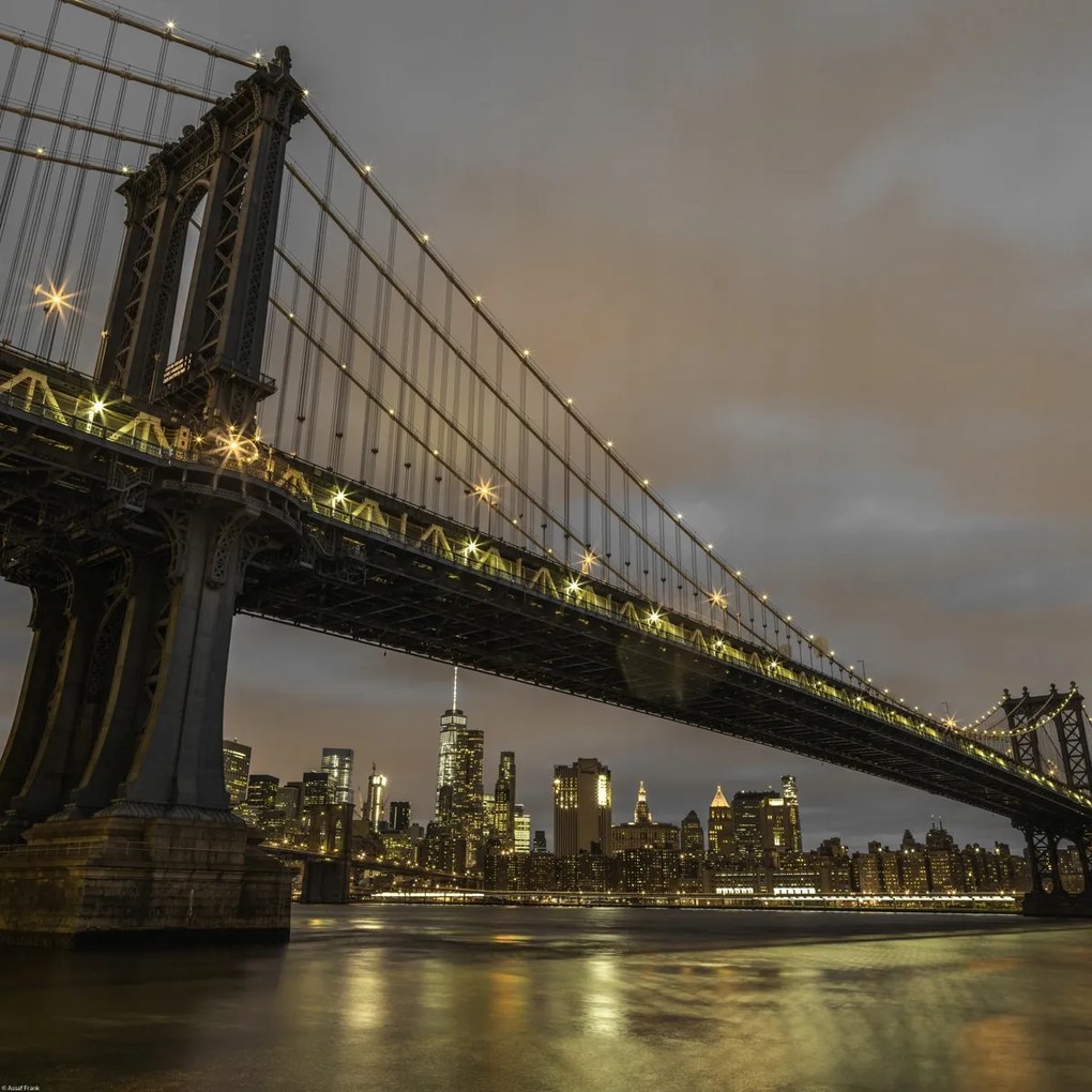Poszter 50x50cm Manhattan híd és New York panoráma, Assaf Frank