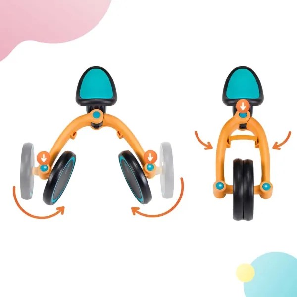 KINDERKRAFT 3v1 gyerek futóbicikli 4TRIKE sárga/türkiz