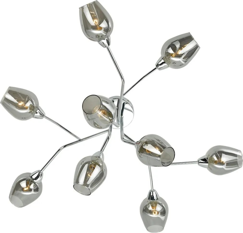 DAR LIGHTING ELO1310 ELOISE Mennyezeti Csillár Füstös, Csiszolt Króm E14 IP20