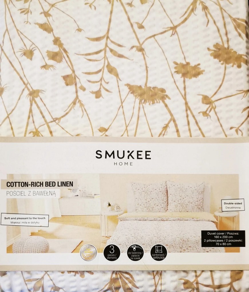 Pamut ágyneműhuzat Kéreg 160x200 2 párnahuzat 70x80 Virágok fehér