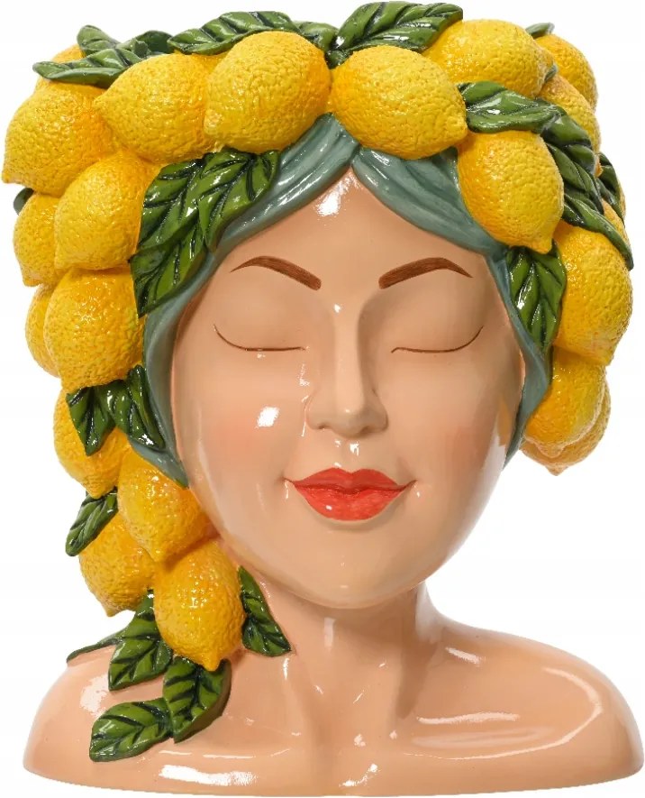 Virágtartó arcvédő Női Citrom sárga dekoratív Nyár 24cm