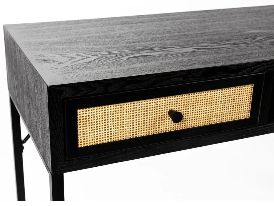 Fekete konzolasztal 40x120 cm Guuji – White Label