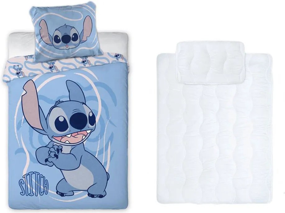 Disney Lilo és Stitch, A csillagkutya Whirlwind gyerek, ovis ágyneműhuzat és paplan/párna szett 100x135 cm 40x60 cm