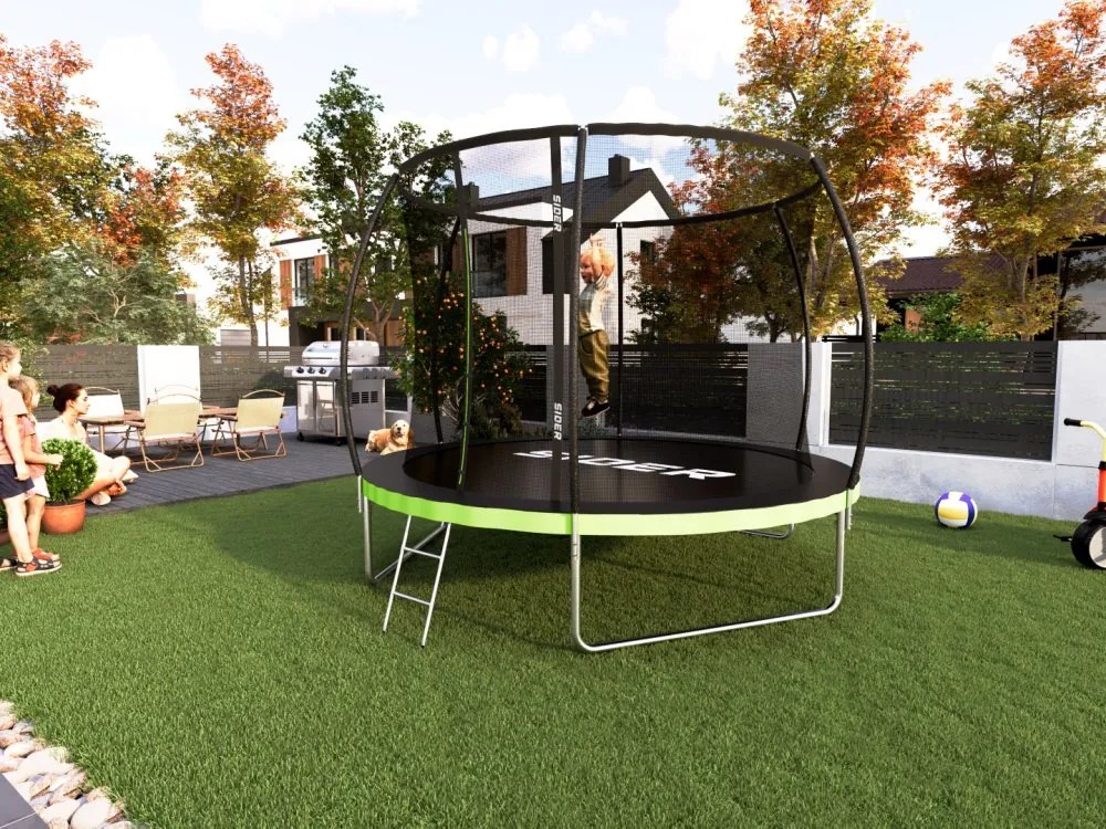 Nagyméretű gyermek trambulin hálóval és létrával SIDER 12FT - Ø 374 cm