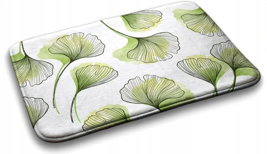 Trendi fürdőszobaszőnyeg Ginkgo levelek 75x45 cm