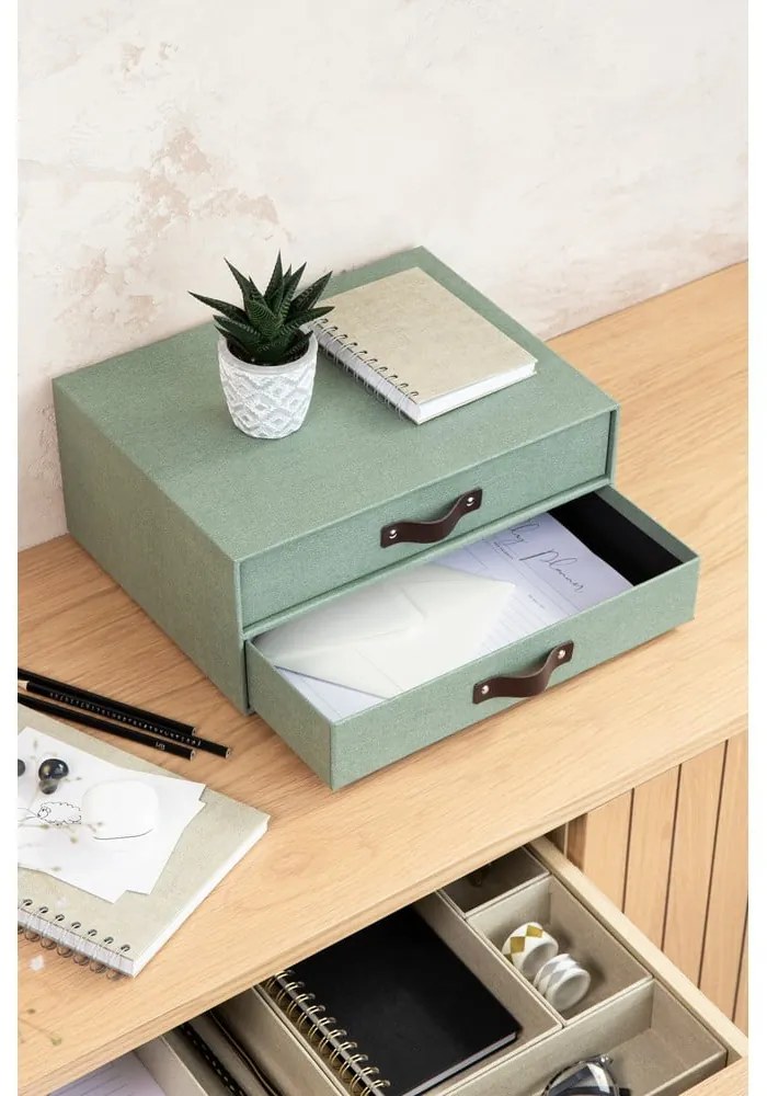 Zöld karton fiókos rendszerező Birger Canvas Paper Laminate – Bigso