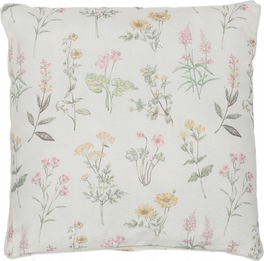 Nappali Dekorációs Párna Kanapéra Bézs Virágmintás 45 x 45 cm