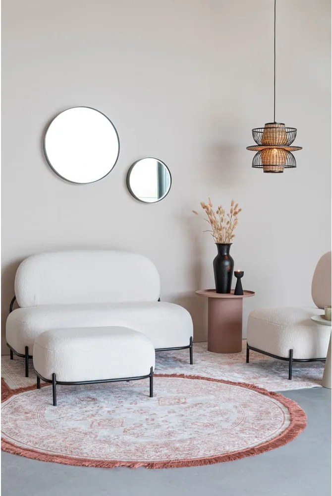 Krémszínű puff Hocker Polly – White Label