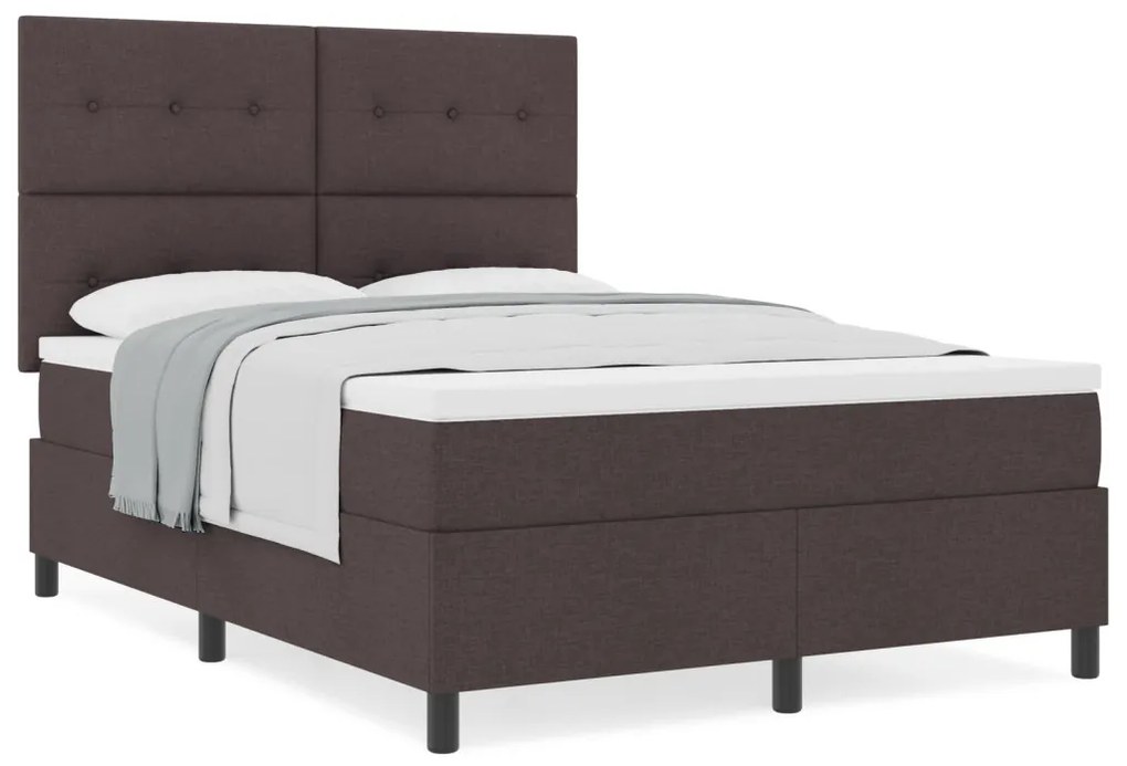 Box Spring Ágy Matraccal Sötétbarna 140x200 cm Szövet