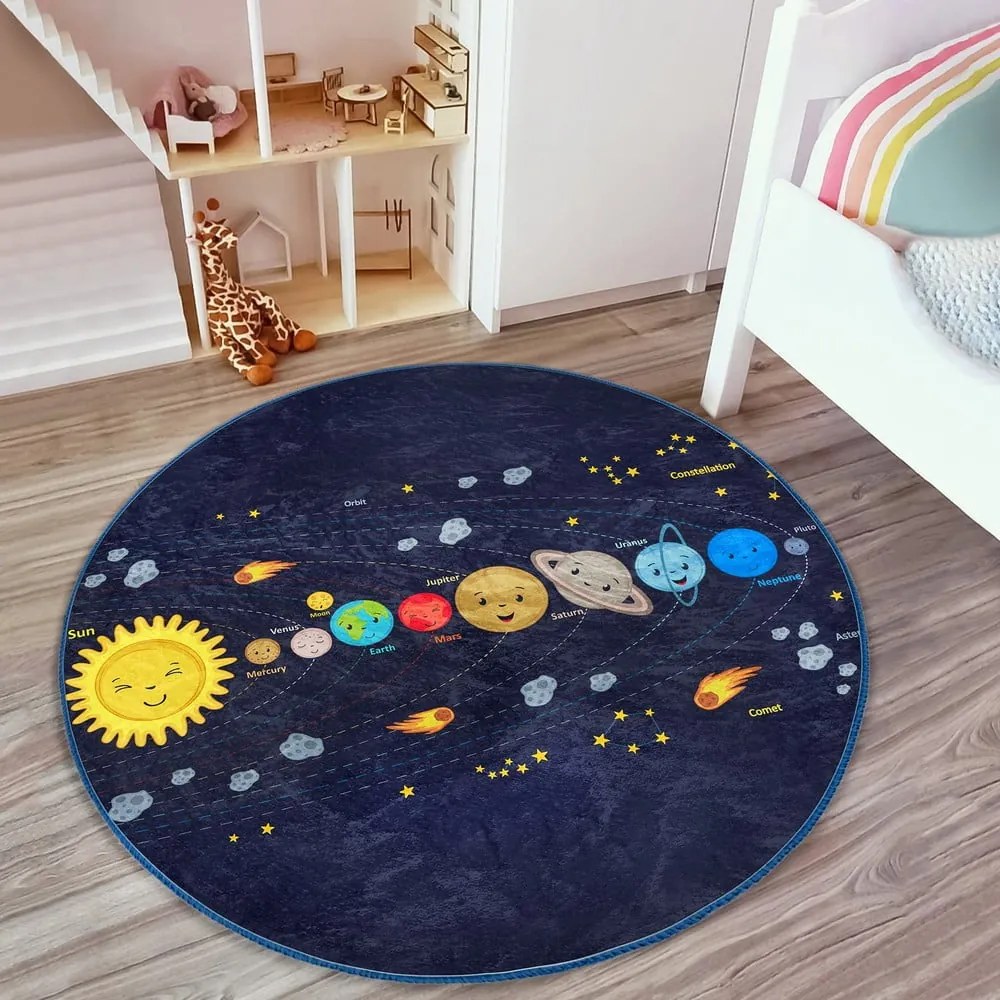 Sötétkék gyerek szőnyeg ø 80 cm Comfort – Mila Home