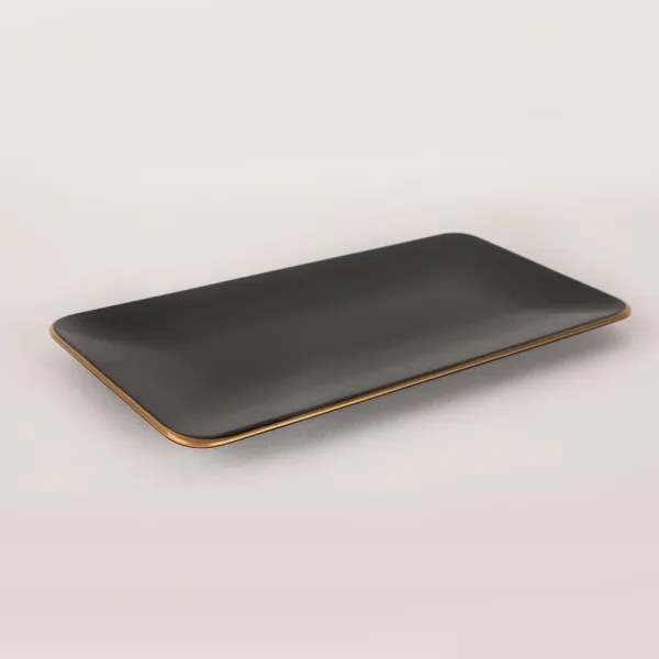 44 részes étkészlet fekete/arany/kőkerámia