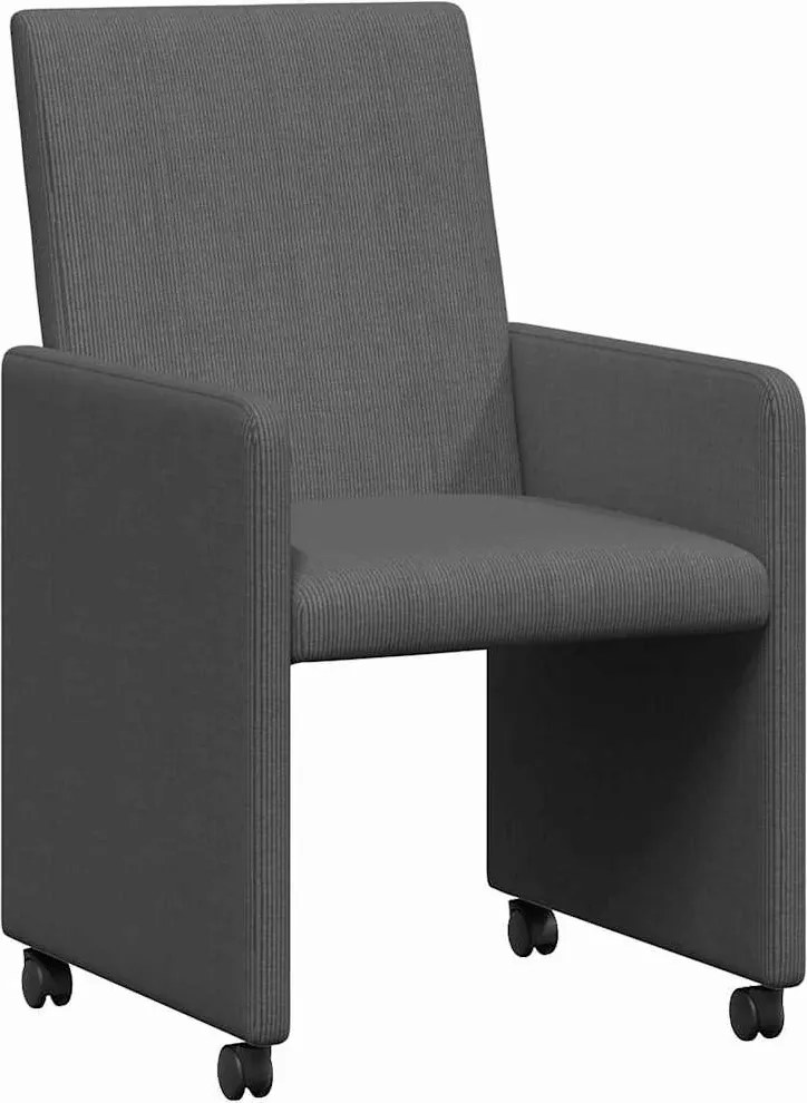 vidaXL Kerekes Étkező Székek 2 pcs Sötétszürke 57 x 66 x 94 cm