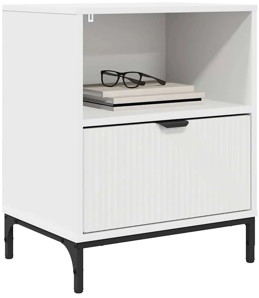 Éjjeliszekrények fiókkal 2 pcs Fehér 49 x 36 x 61 cm Faanyag