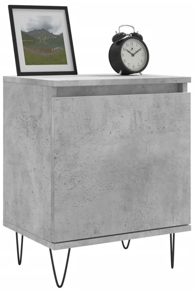 2 db betonszürke szerelt fa éjjeliszekrény 40x30x50 cm