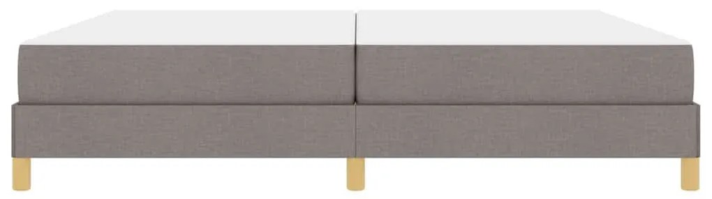 Boxrugós ágy Taupe és Barna 200 x 200 cm Textil és mérnöki fa