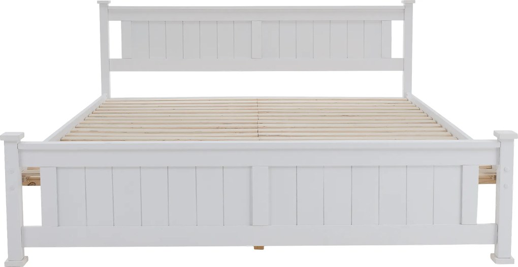 Ágy ágyráccsal, fenyő/fehér, 160x200 LUCAS NEW