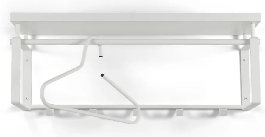 Fehér fém fali fogas polccal 70 cm Rex – Spinder Design