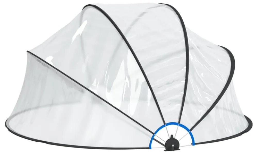 kerek PVC medencekupola 315 x 158 cm